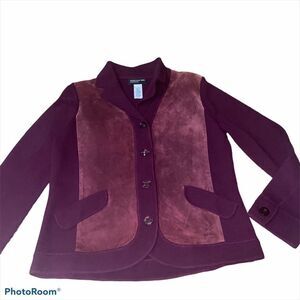 Jones New York Plum Stretch Sweater Jacket Medium